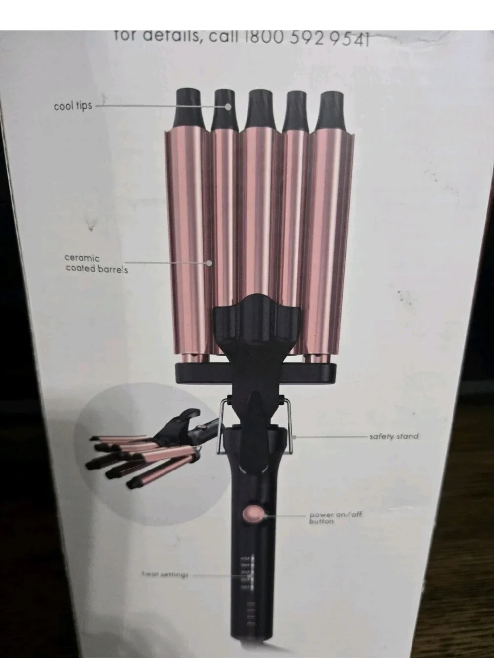 ELLE Première 5 Barrel Hair Waver, Ceramic Coated Barrels, 450°F